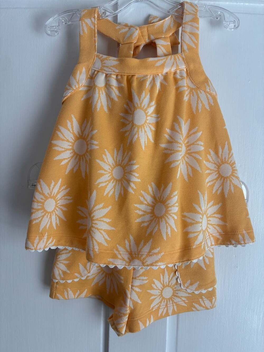 Calypso St. Barth Kids Outfit Set Size 24M Yellow White Sunflower